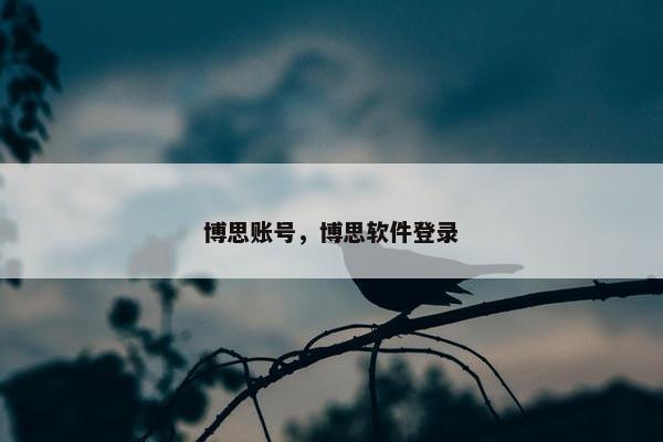 博思账号，博思软件登录