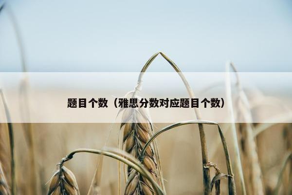 题目个数（雅思分数对应题目个数）