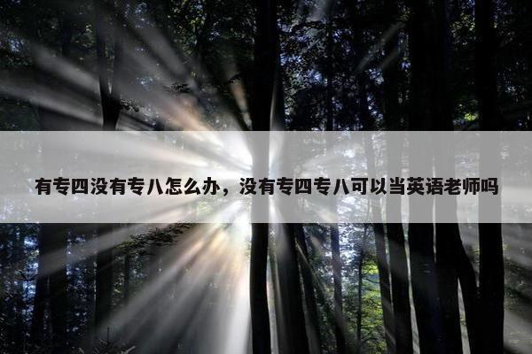 有专四没有专八怎么办，没有专四专八可以当英语老师吗