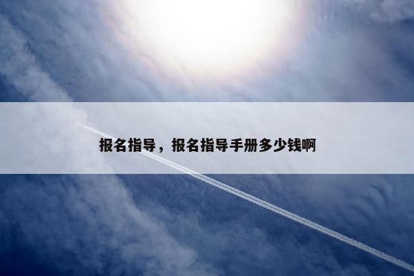 报名指导，报名指导手册多少钱啊