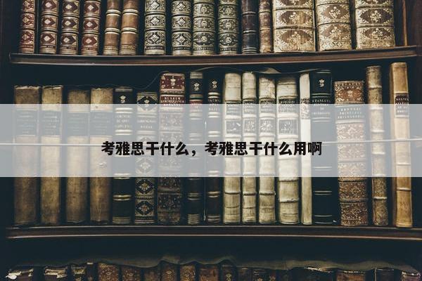 考雅思干什么，考雅思干什么用啊