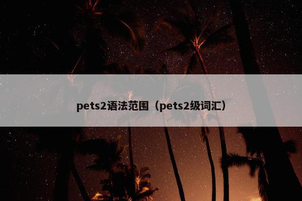 pets2语法范围（pets2级词汇）