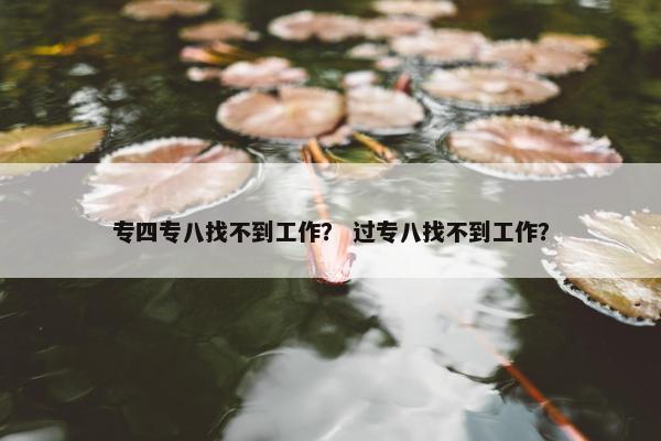 专四专八找不到工作？ 过专八找不到工作？