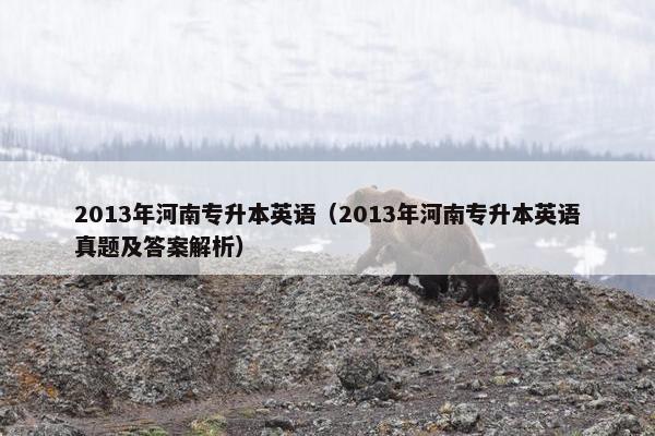 2013年河南专升本英语（2013年河南专升本英语真题及答案解析）