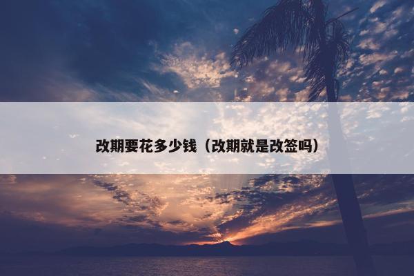 改期要花多少钱（改期就是改签吗）