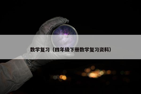 数学复习（四年级下册数学复习资料）