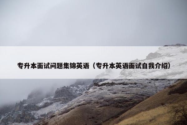 专升本面试问题集锦英语（专升本英语面试自我介绍）