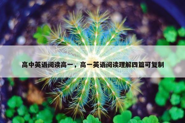 高中英语阅读高一，高一英语阅读理解四篇可复制