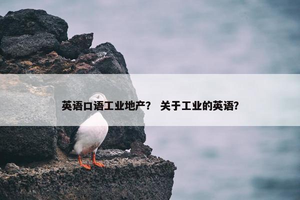 英语口语工业地产？ 关于工业的英语？
