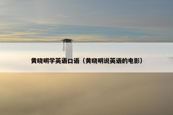 黄晓明学英语口语（黄晓明说英语的电影）