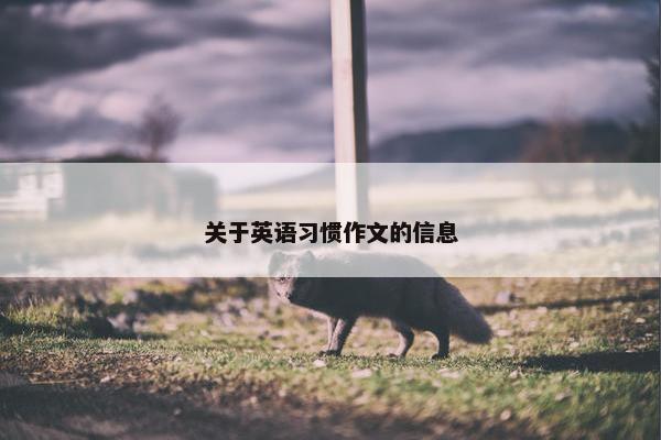 关于英语习惯作文的信息