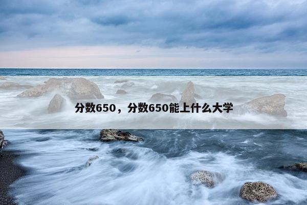 分数650，分数650能上什么大学