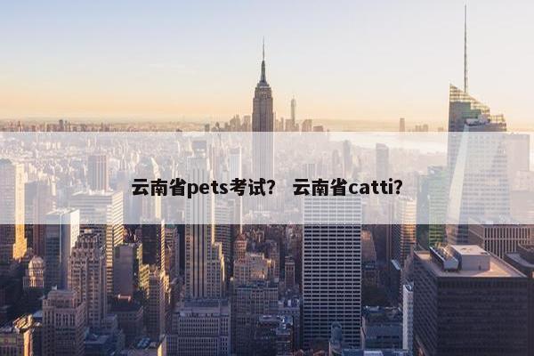 云南省pets考试？ 云南省catti？