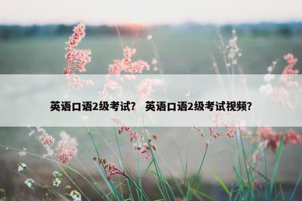 英语口语2级考试？ 英语口语2级考试视频？
