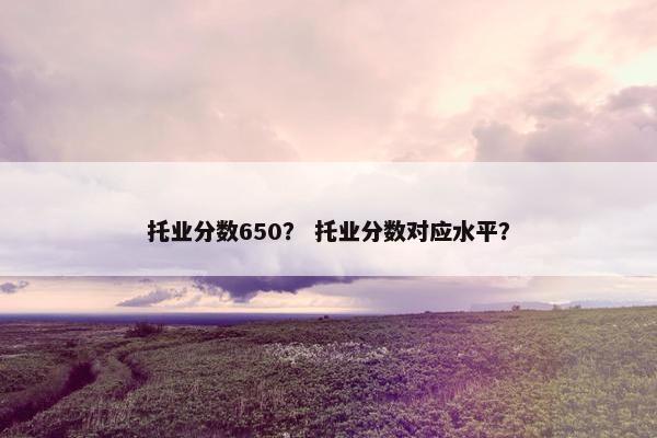 托业分数650？ 托业分数对应水平？