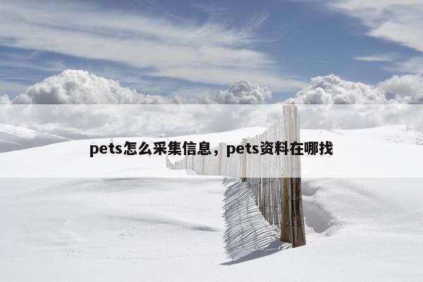 pets怎么采集信息，pets资料在哪找
