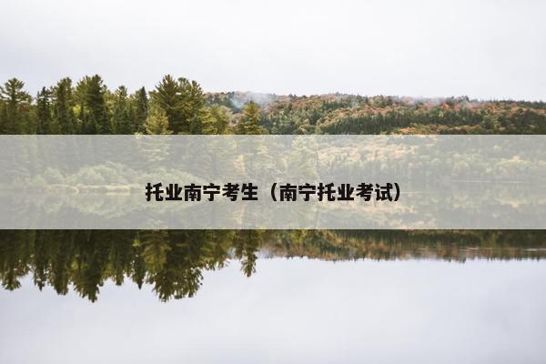 托业南宁考生（南宁托业考试）