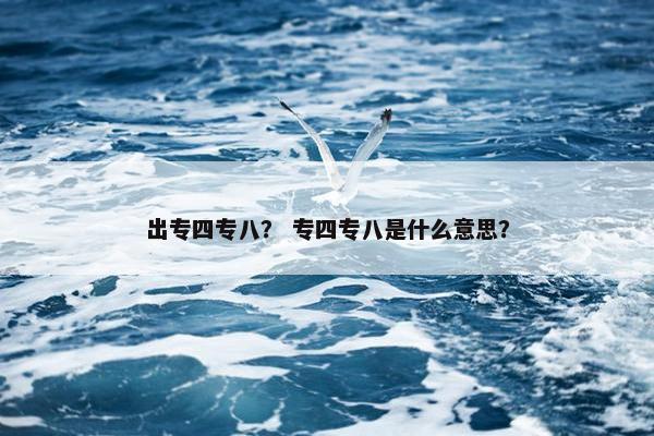 出专四专八？ 专四专八是什么意思？