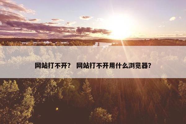 网站打不开？ 网站打不开用什么浏览器？