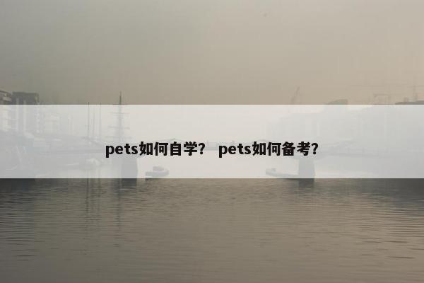 pets如何自学？ pets如何备考？