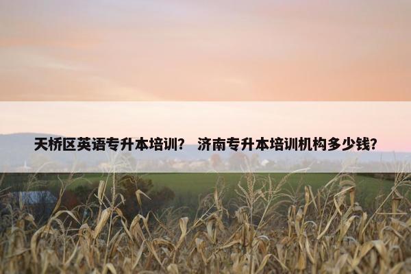 天桥区英语专升本培训？ 济南专升本培训机构多少钱？