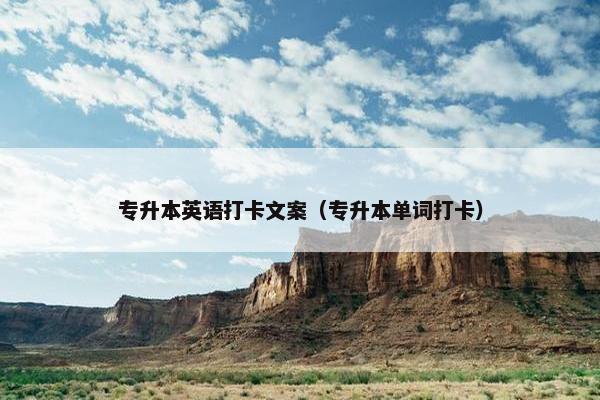 专升本英语打卡文案（专升本单词打卡）