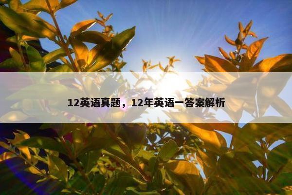 12英语真题，12年英语一答案解析