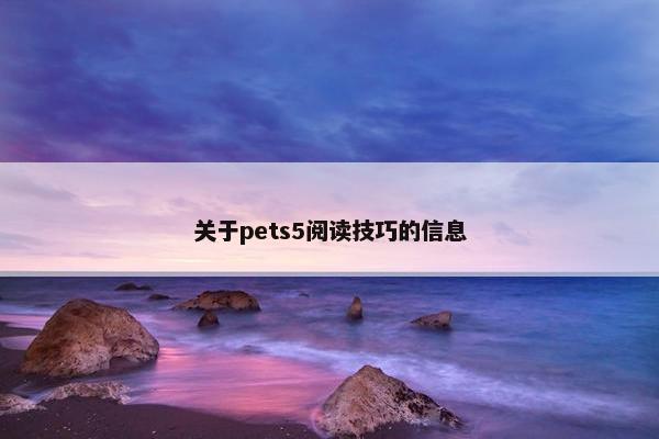 关于pets5阅读技巧的信息