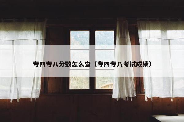 专四专八分数怎么查（专四专八考试成绩）