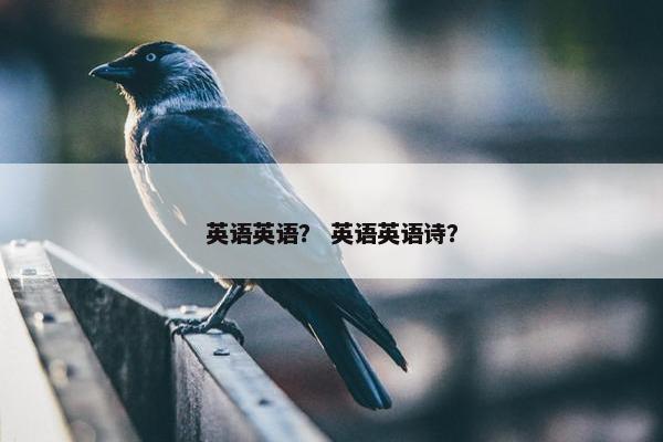 英语英语？ 英语英语诗？