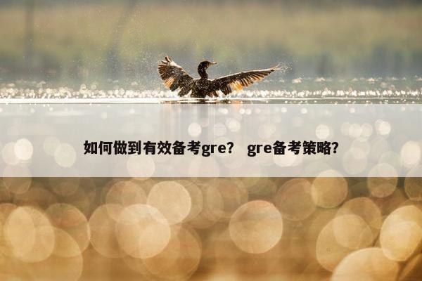 如何做到有效备考gre？ gre备考策略？