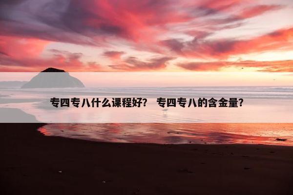 专四专八什么课程好？ 专四专八的含金量？