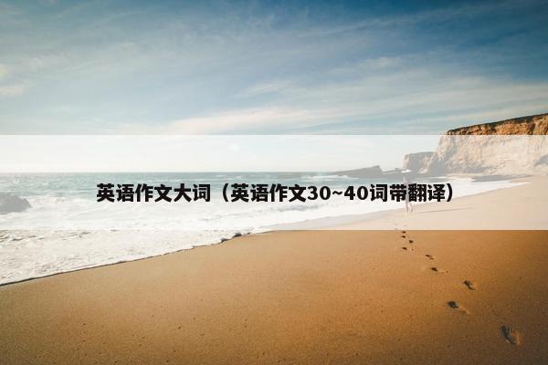 英语作文大词（英语作文30～40词带翻译）