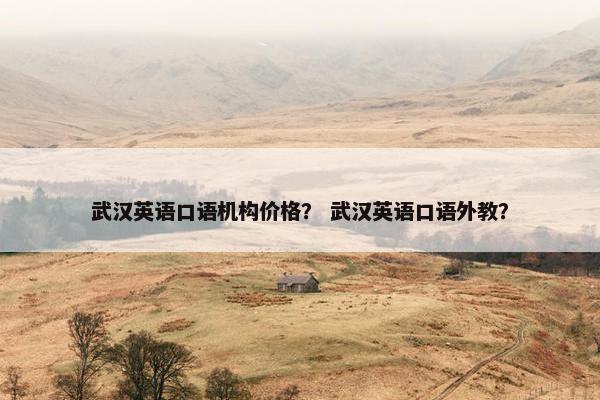 武汉英语口语机构价格？ 武汉英语口语外教？