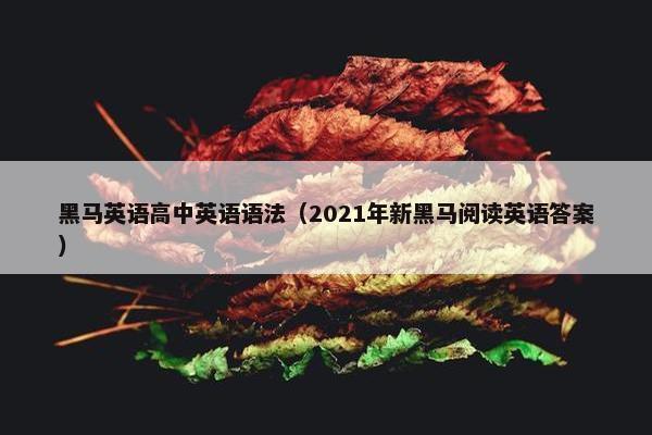 黑马英语高中英语语法（2021年新黑马阅读英语答案）