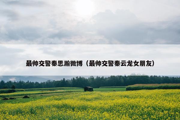 最帅交警秦思瀚微博（最帅交警秦云龙女朋友）