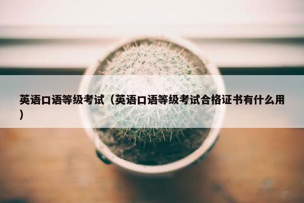 英语口语等级考试（英语口语等级考试合格证书有什么用）