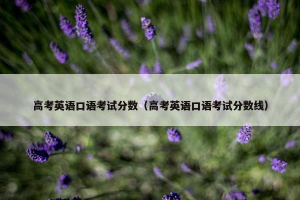 高考英语口语考试分数（高考英语口语考试分数线）