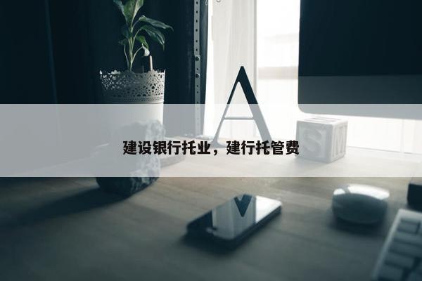 建设银行托业，建行托管费