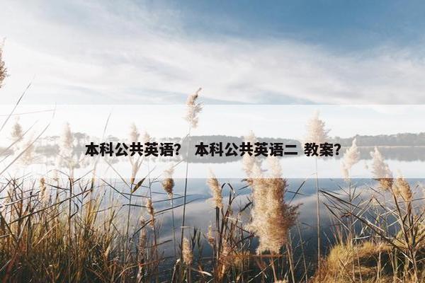 本科公共英语？ 本科公共英语二 教案？