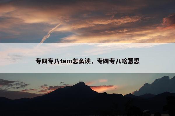 专四专八tem怎么读，专四专八啥意思