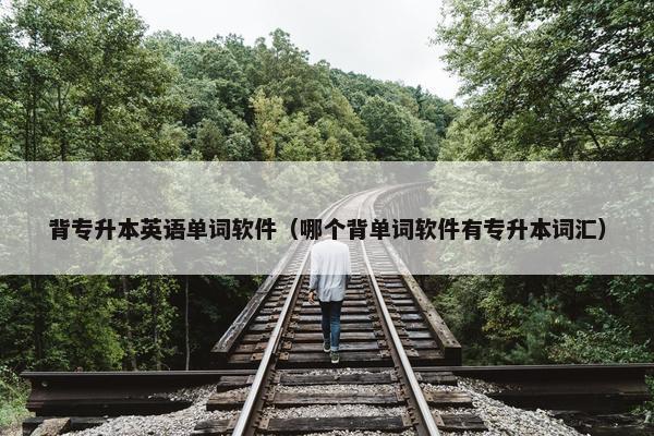 背专升本英语单词软件（哪个背单词软件有专升本词汇）
