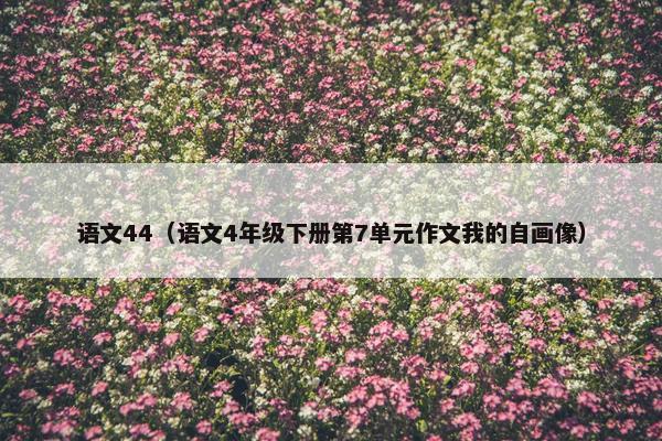 语文44（语文4年级下册第7单元作文我的自画像）