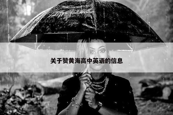 关于赞黄海高中英语的信息
