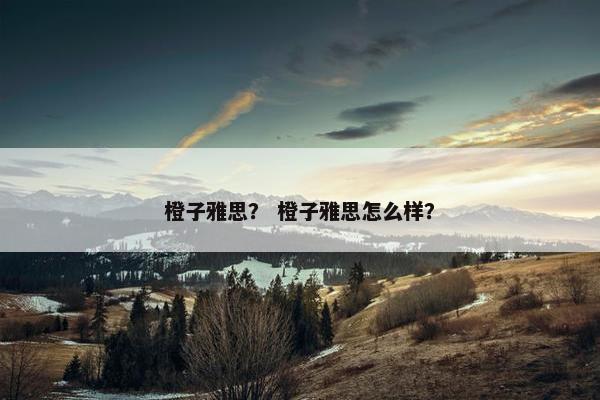 橙子雅思？ 橙子雅思怎么样？