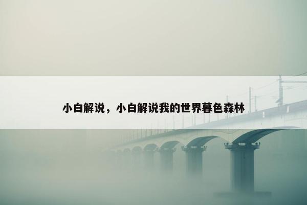 小白解说，小白解说我的世界暮色森林