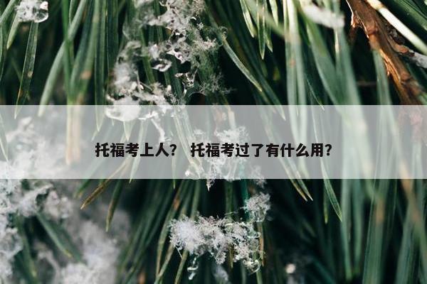 托福考上人？ 托福考过了有什么用？
