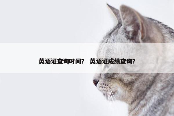 英语证查询时间？ 英语证成绩查询？