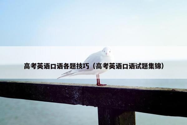 高考英语口语各题技巧（高考英语口语试题集锦）