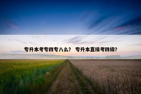 专升本考专四专八么？ 专升本直接考四级？